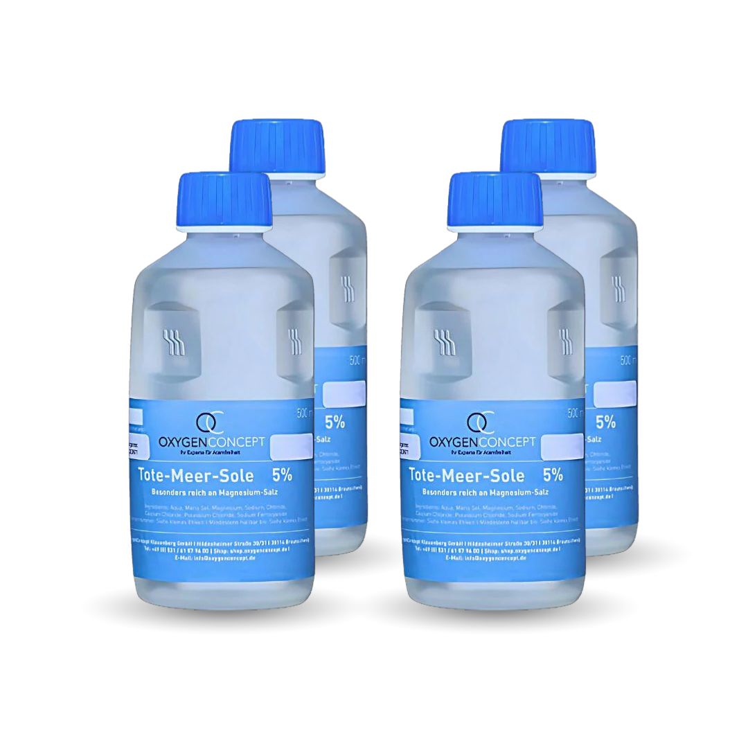 4x 500ml Sole 5% Großpackung für intensive Pferdeinhalation