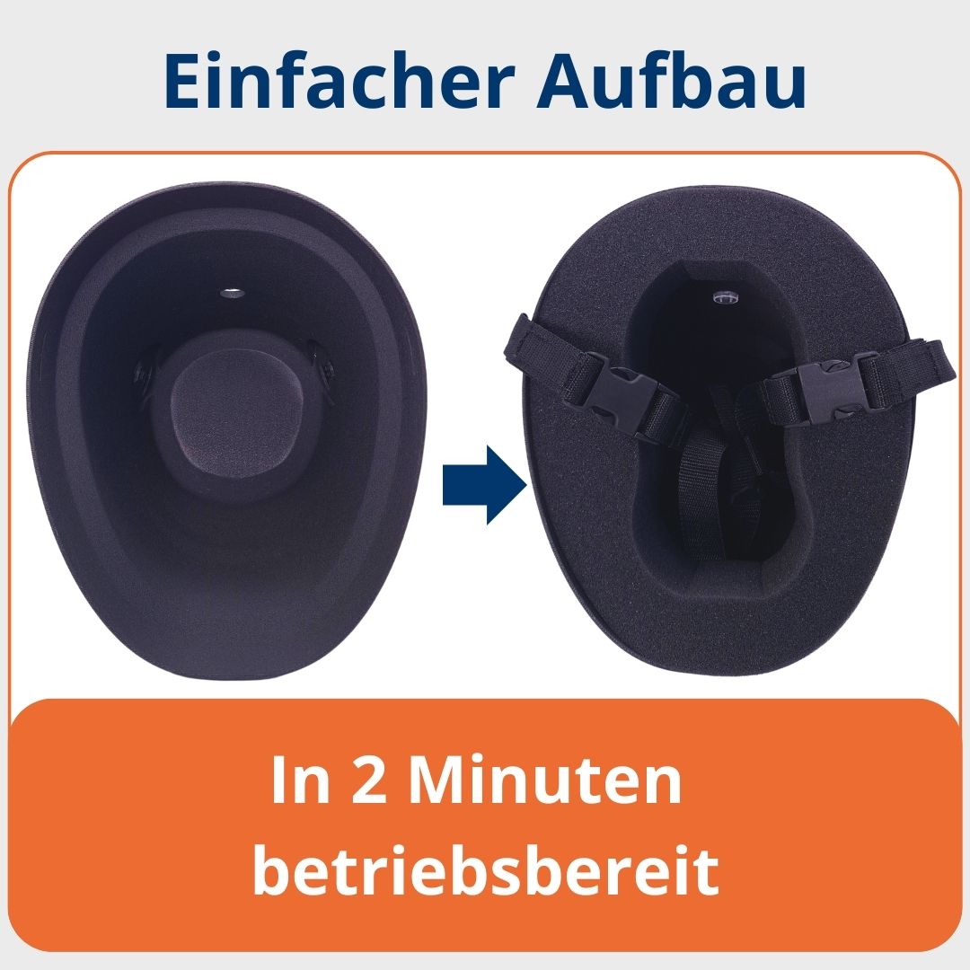 EquiBuddy Inhalationsmaske: Die einzelnen Komponenten und ihr unkomplizierter Zusammenbau.